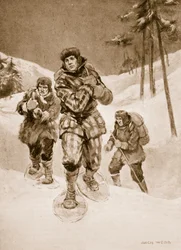 Donald Smith auf dem Weg nach Labrador als Strafe für das Verlassen seines Postens ohne Erlaubnis